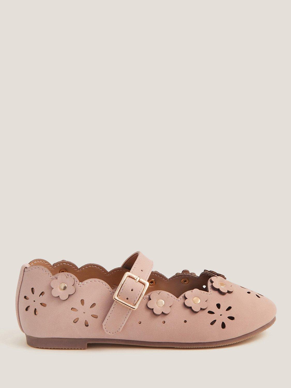 Product image 1 of 2, which shows Monsoon Kids' Flower Ballet Flats, Pink, 10 Jnr