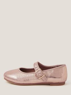 Monsoon Kids' Shimmer Ballet Pumps, Pink, Pink