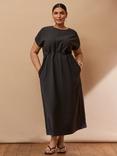 Live Unlimited Curve Elastic Pleated Dress, Black