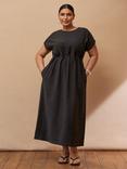 Live Unlimited Curve Elastic Pleated Dress, Black