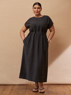 Live Unlimited Curve Elastic Pleated Dress, Black - view 2, Black