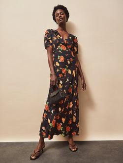 Ro&Zo Petite Floral Tie Back Dress, Red/Multi, Red/Multi