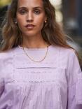 Ro&Zo Lace Insert Long Sleeve Top, Purple