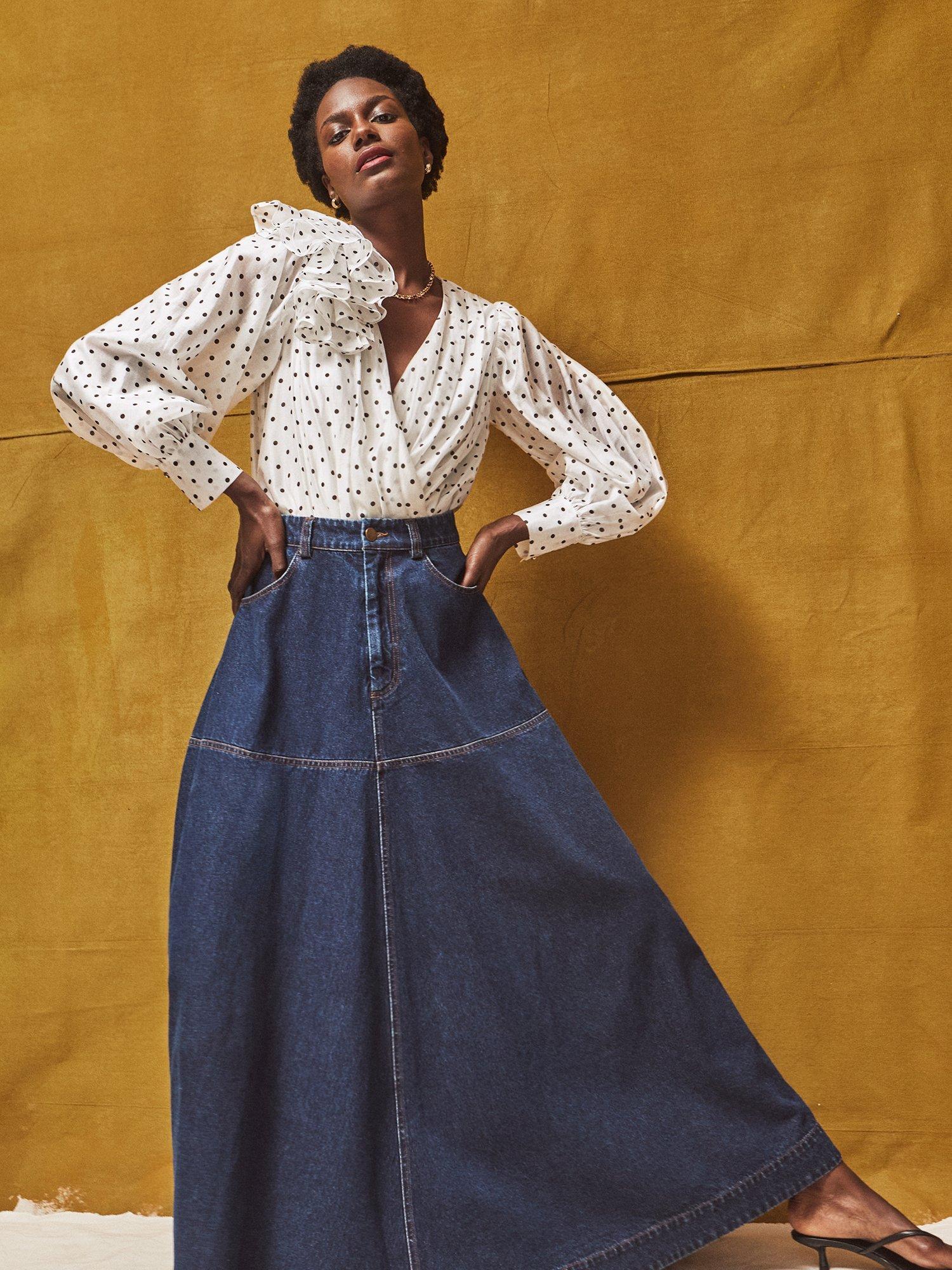 Product image 3 of 6, which shows Ro&Zo Frill Puff Sleeve Polka Dot Frill Bodysuit, White, 6