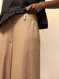 Ro&Zo Pinstripe Wide Leg Trousers, Brown