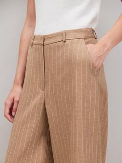 Ro&Zo Pinstripe Wide Leg Trousers, Brown - view 2, Brown