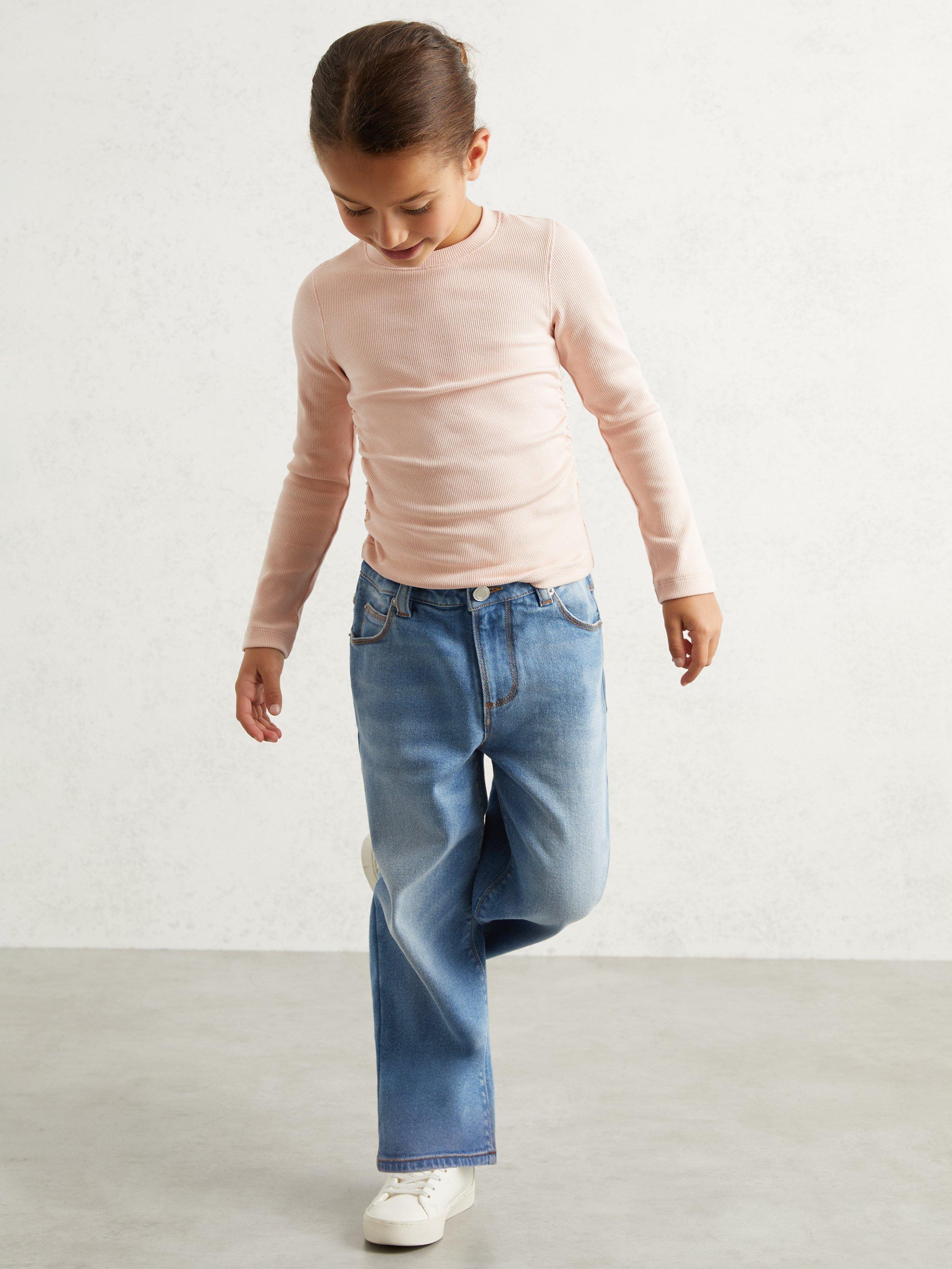 Product image 3 of 4, which shows Reiss Trina Long Sleeve Top, Pale Pink, 4-5 years