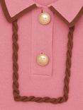 Reiss Kids' Freeda Knitted Short Sleeved Pleated Dress, Pink