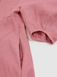 Reiss Kids' Romy Linen Balloon Sleeve Dress, Pink