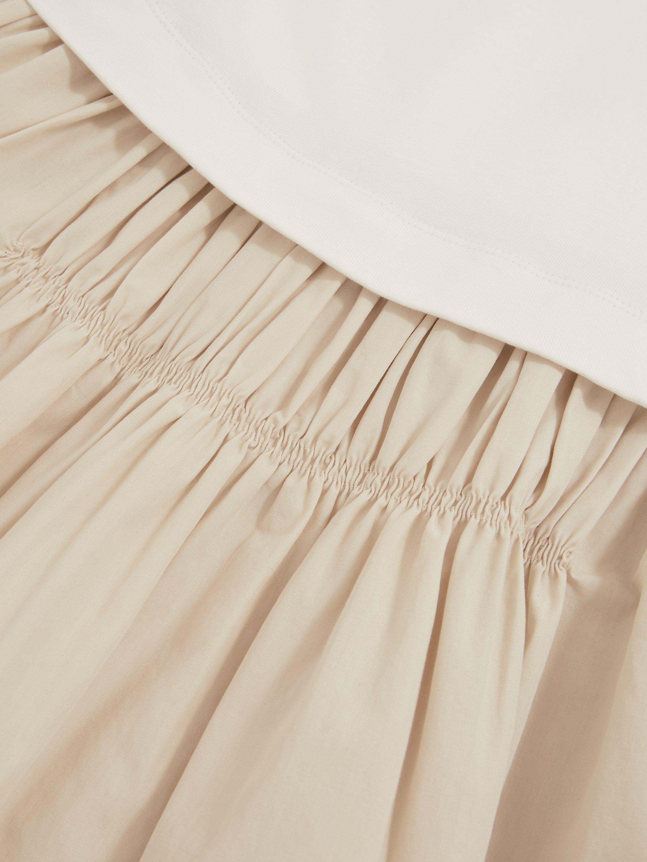 Product image 4 of 4, which shows Reiss Kids' Wren Sleeveless Layered Cotton Midi Dress, Neutral, 3-4 years