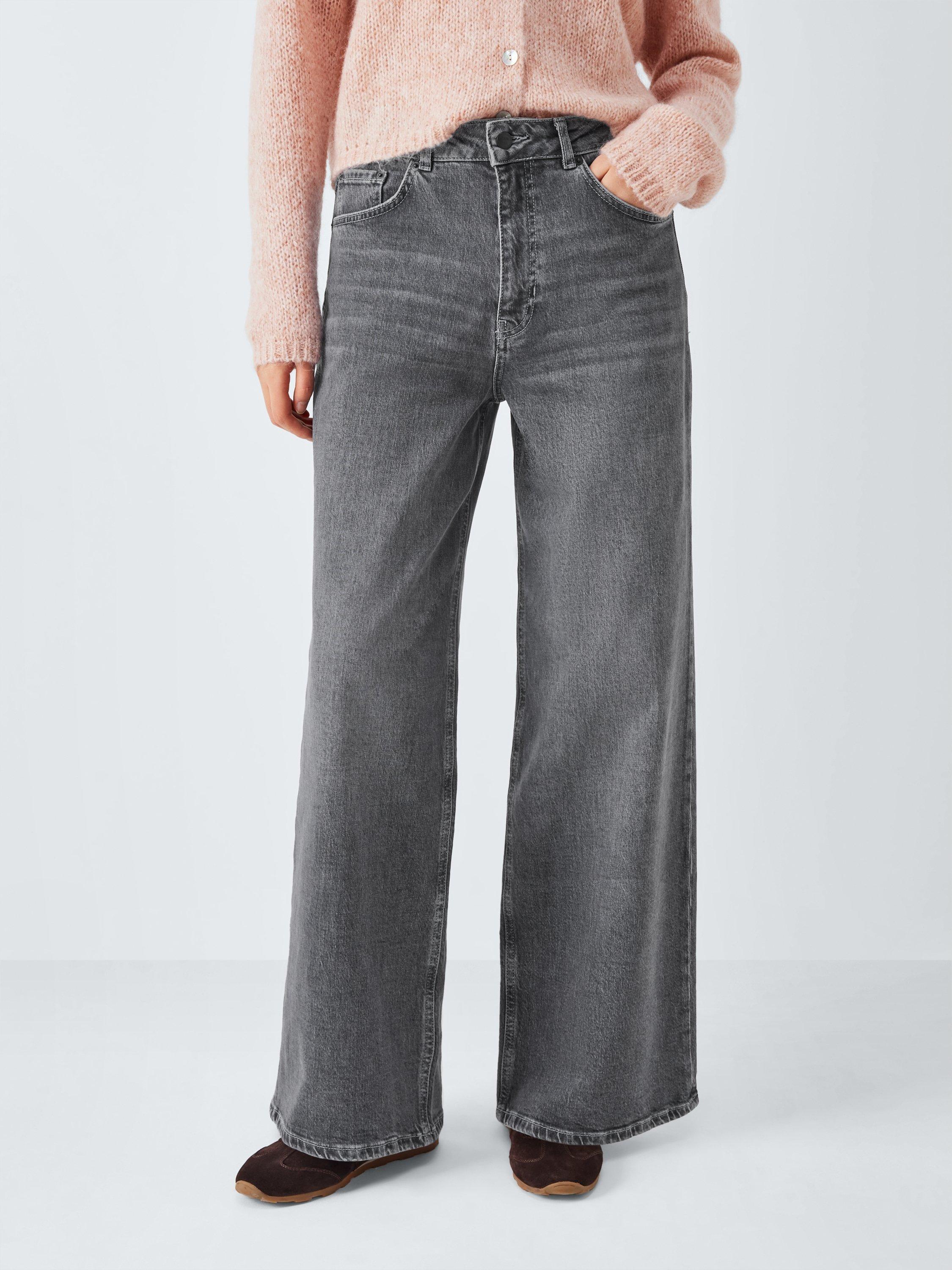 Product image 1 of 6, which shows AND/OR Westlake Wide Leg Jeans, Washed Grey, 26R