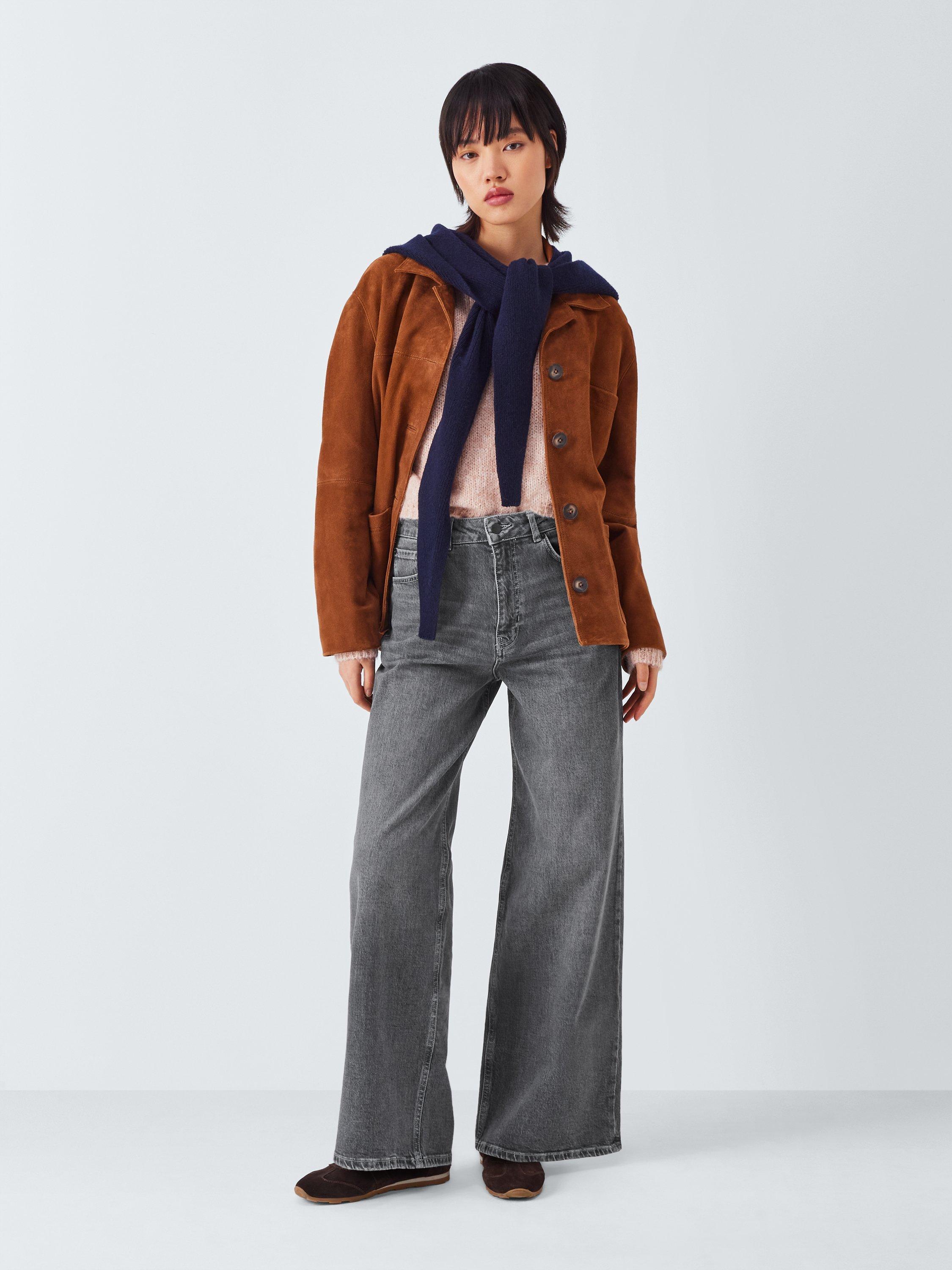 Product image 3 of 6, which shows AND/OR Westlake Wide Leg Jeans, Washed Grey, 26R