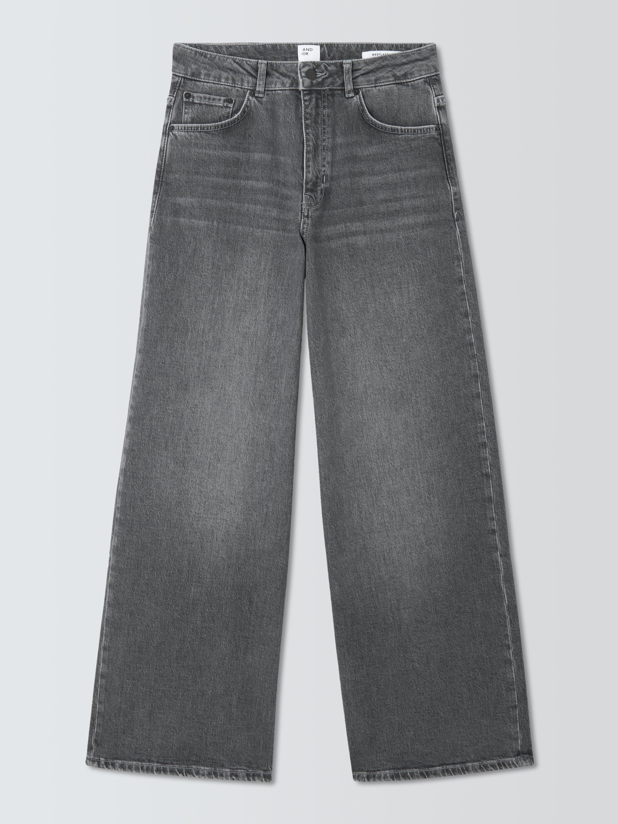 Product image 4 of 6, which shows AND/OR Westlake Wide Leg Jeans, Washed Grey, 26R