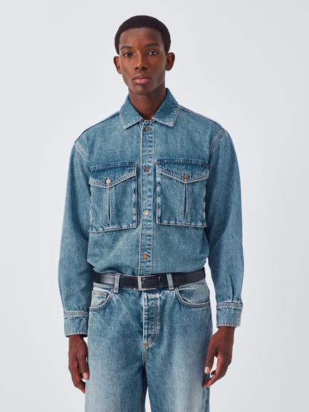 John Lewis x LABRUM Long Sleeve Shirt, Washed Denim, Washed Denim