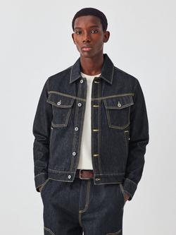 John Lewis x LABRUM Panelled Denim Jacket, Raw Denim, Raw Denim