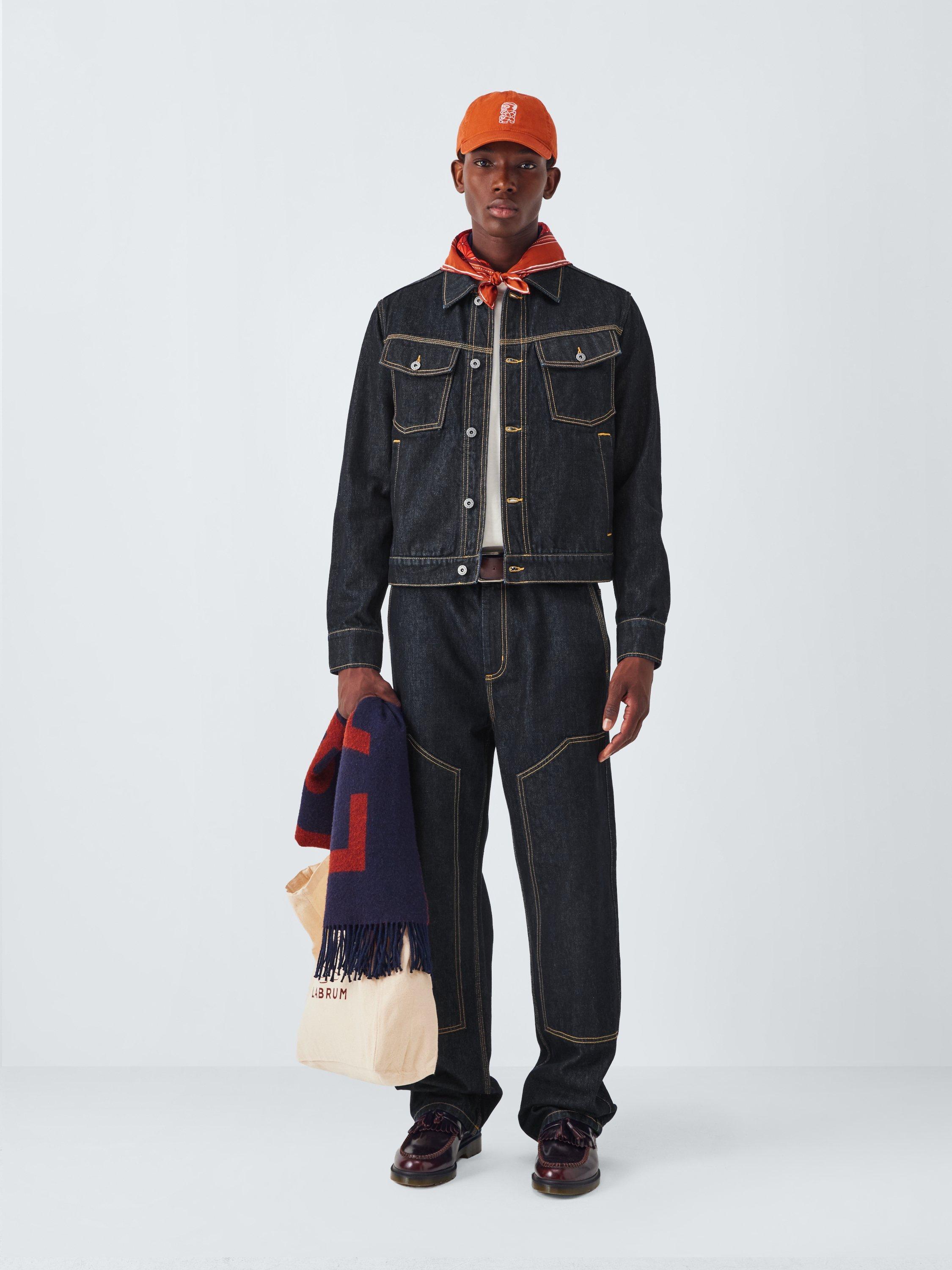 Product image 3 of 7, which shows John Lewis x LABRUM Panelled Denim Jacket, Raw Denim, S