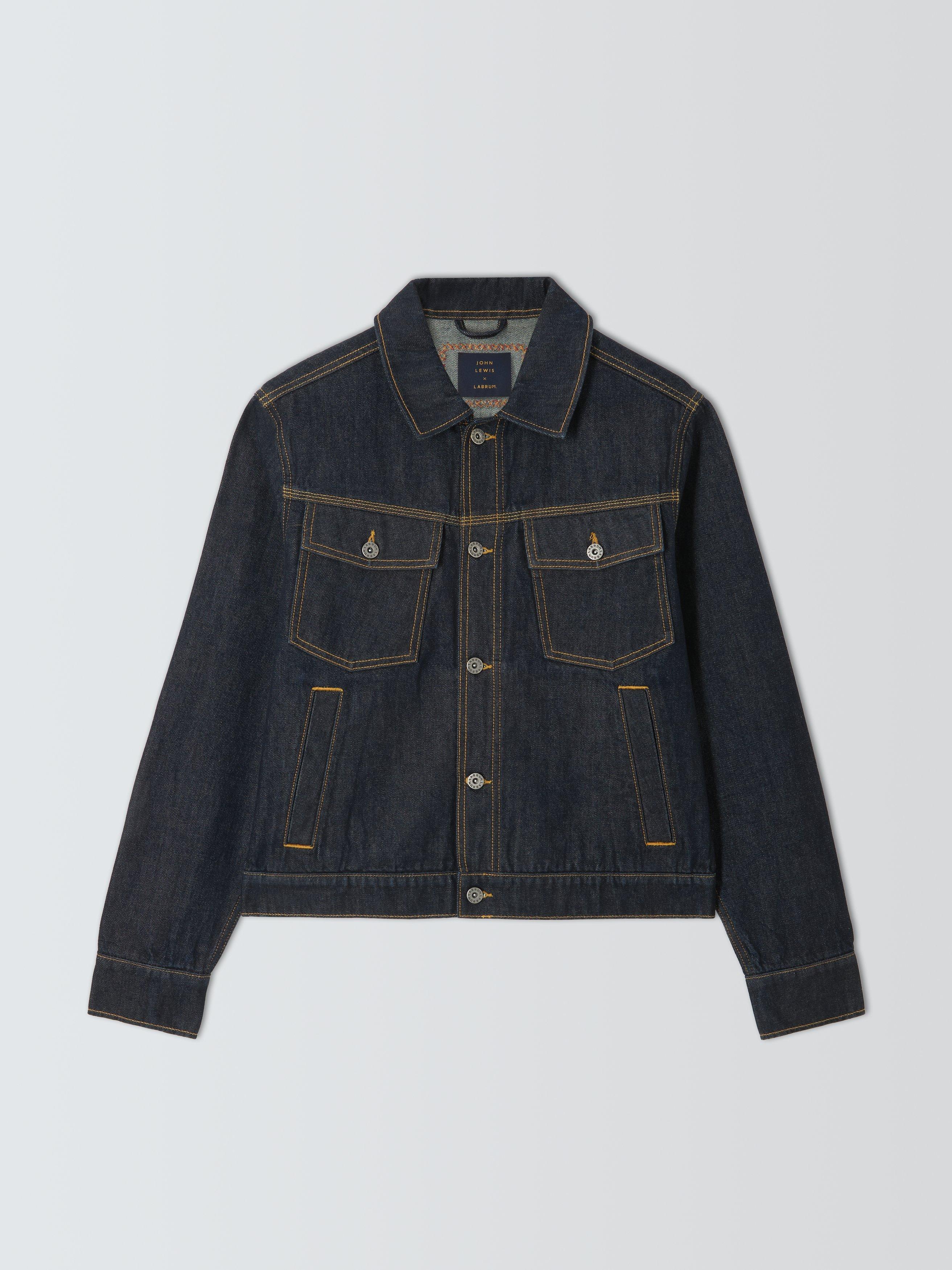 Product image 4 of 7, which shows John Lewis x LABRUM Panelled Denim Jacket, Raw Denim, S