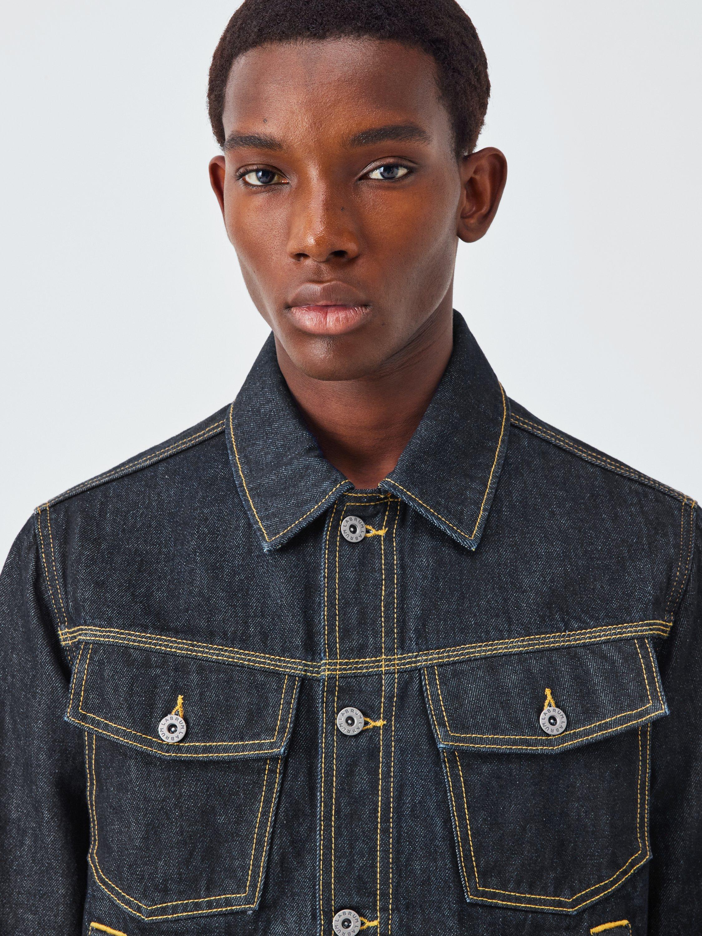 Product image 5 of 7, which shows John Lewis x LABRUM Panelled Denim Jacket, Raw Denim, S