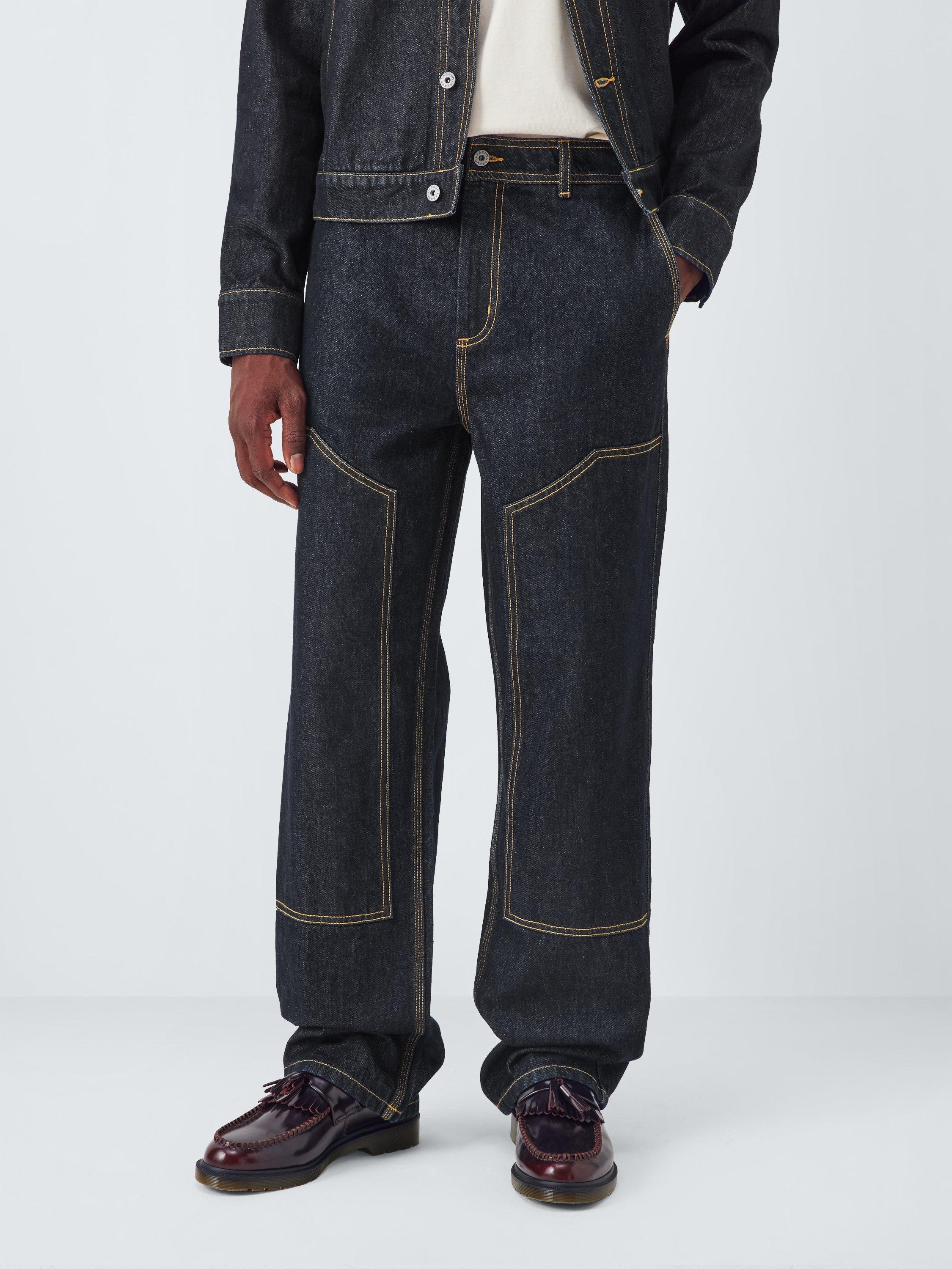 Product image 1 of 6, which shows John Lewis x LABRUM Panelled Jeans, Raw Denim, 34R