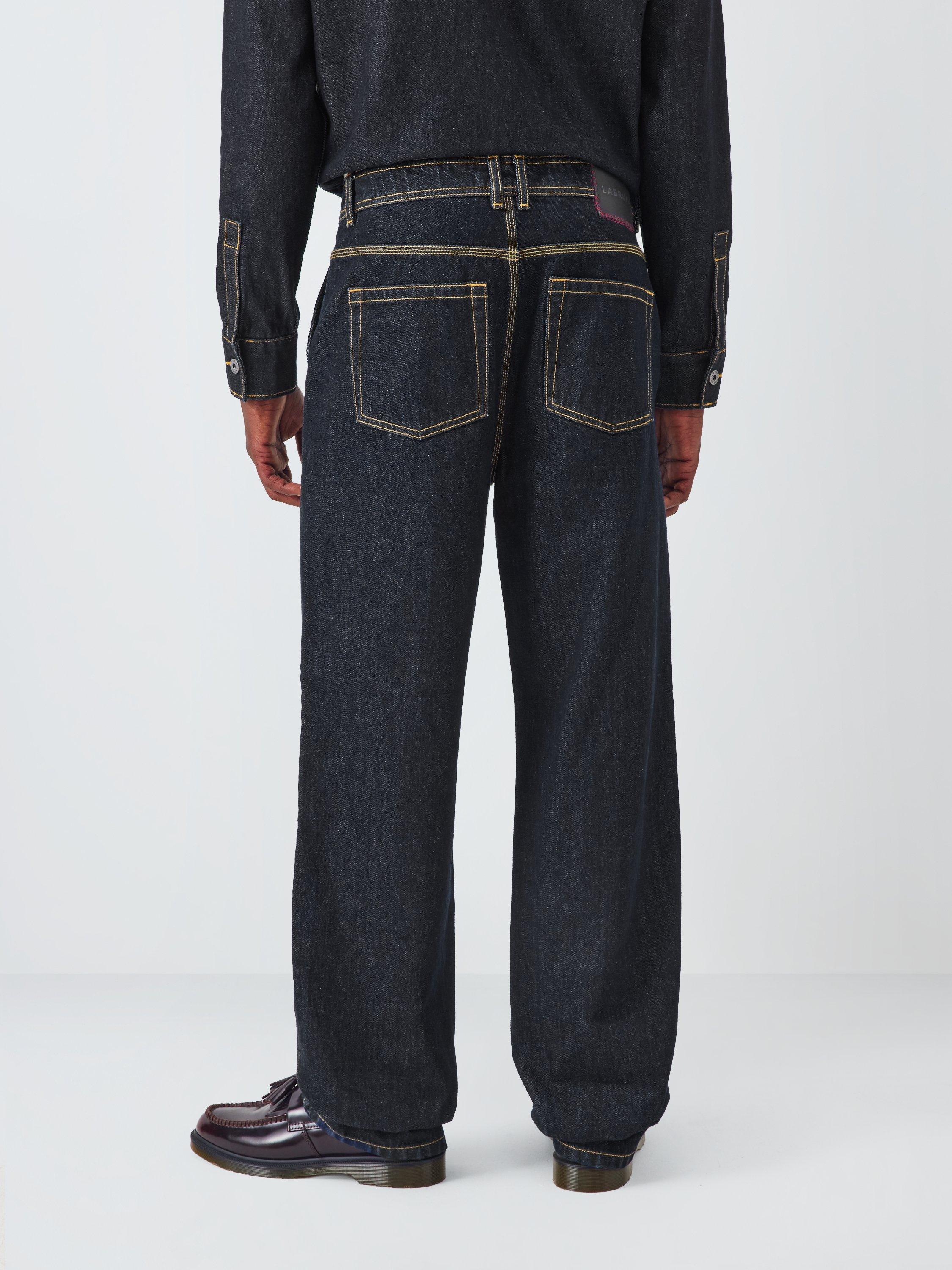 Product image 2 of 6, which shows John Lewis x LABRUM Panelled Jeans, Raw Denim, 34R