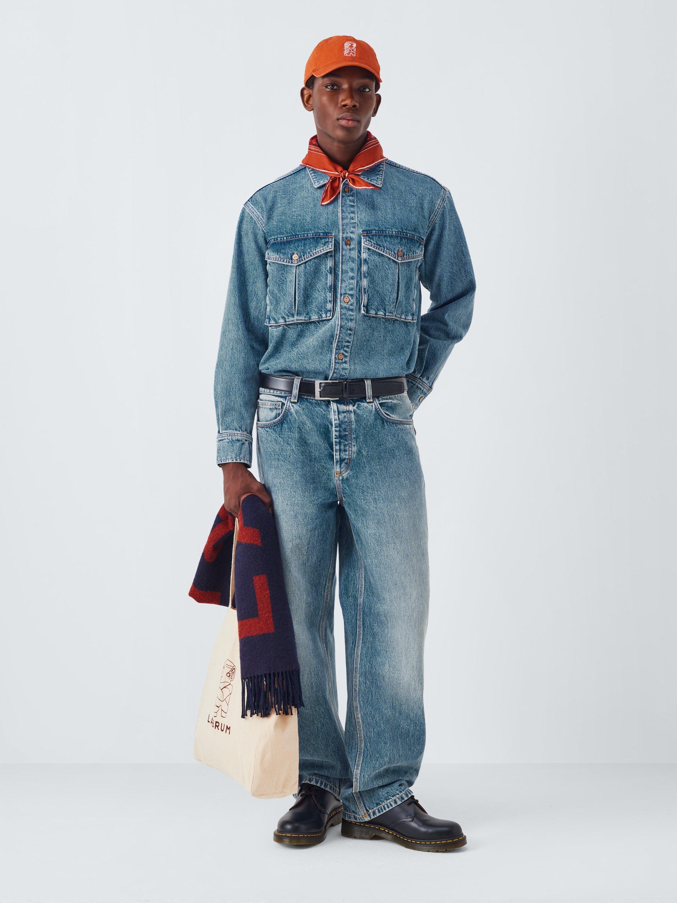 Product image 3 of 6, which shows John Lewis x LABRUM Mid Rise Jeans, Washed Denim, 34R