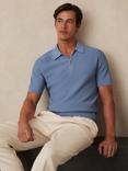 Reiss Regis Textured Zip Up Polo Shirt