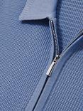 Reiss Regis Textured Zip Up Polo Shirt
