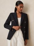 Reiss Petite Lia Double Breasted Blazer, Navy