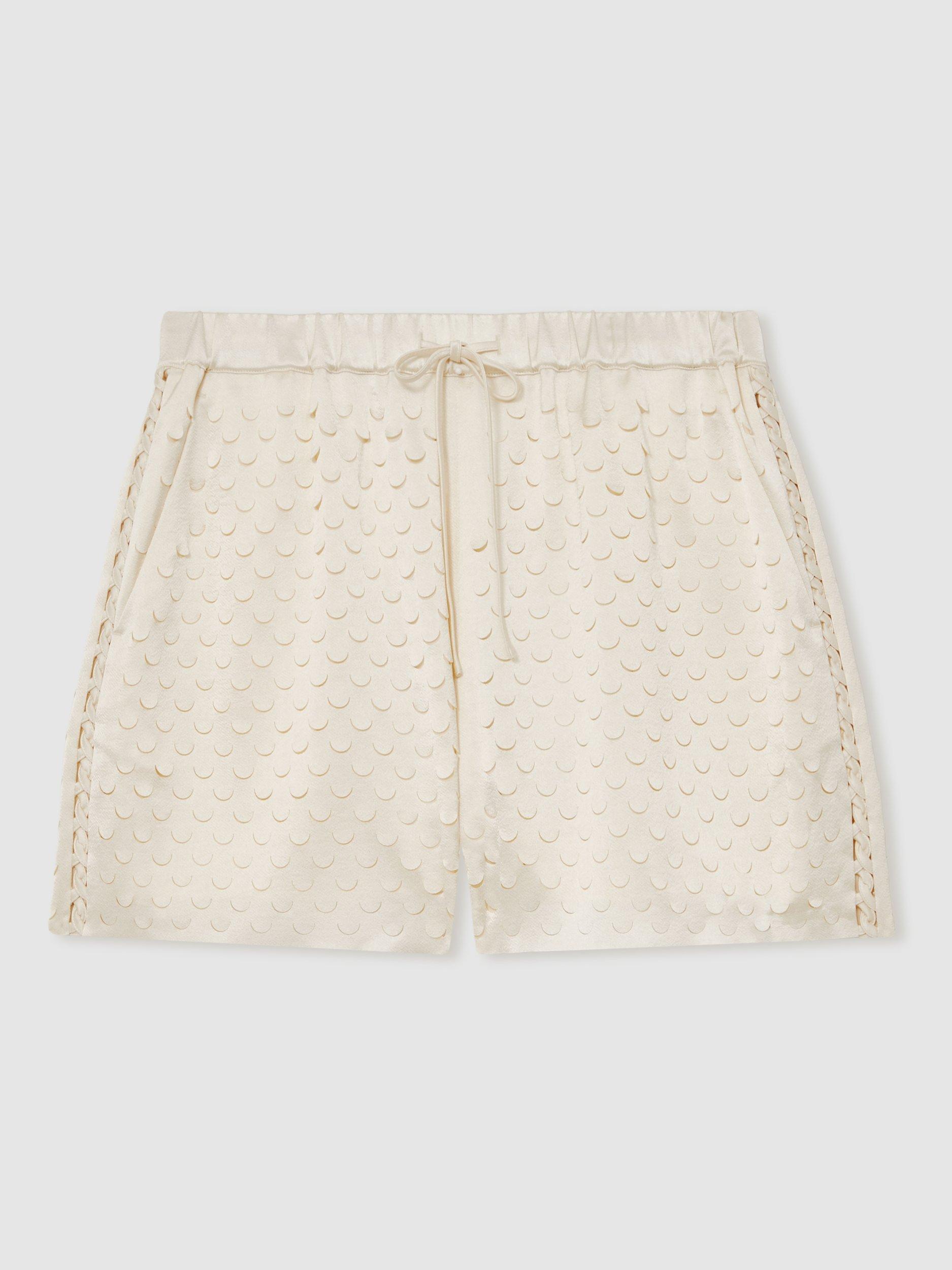Product image 4 of 7, which shows Reiss Winnie Cut Out Shorts, White, 6