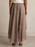 Reiss Lucie Mini Shorts and Sheer Overlay, Mink Neutral