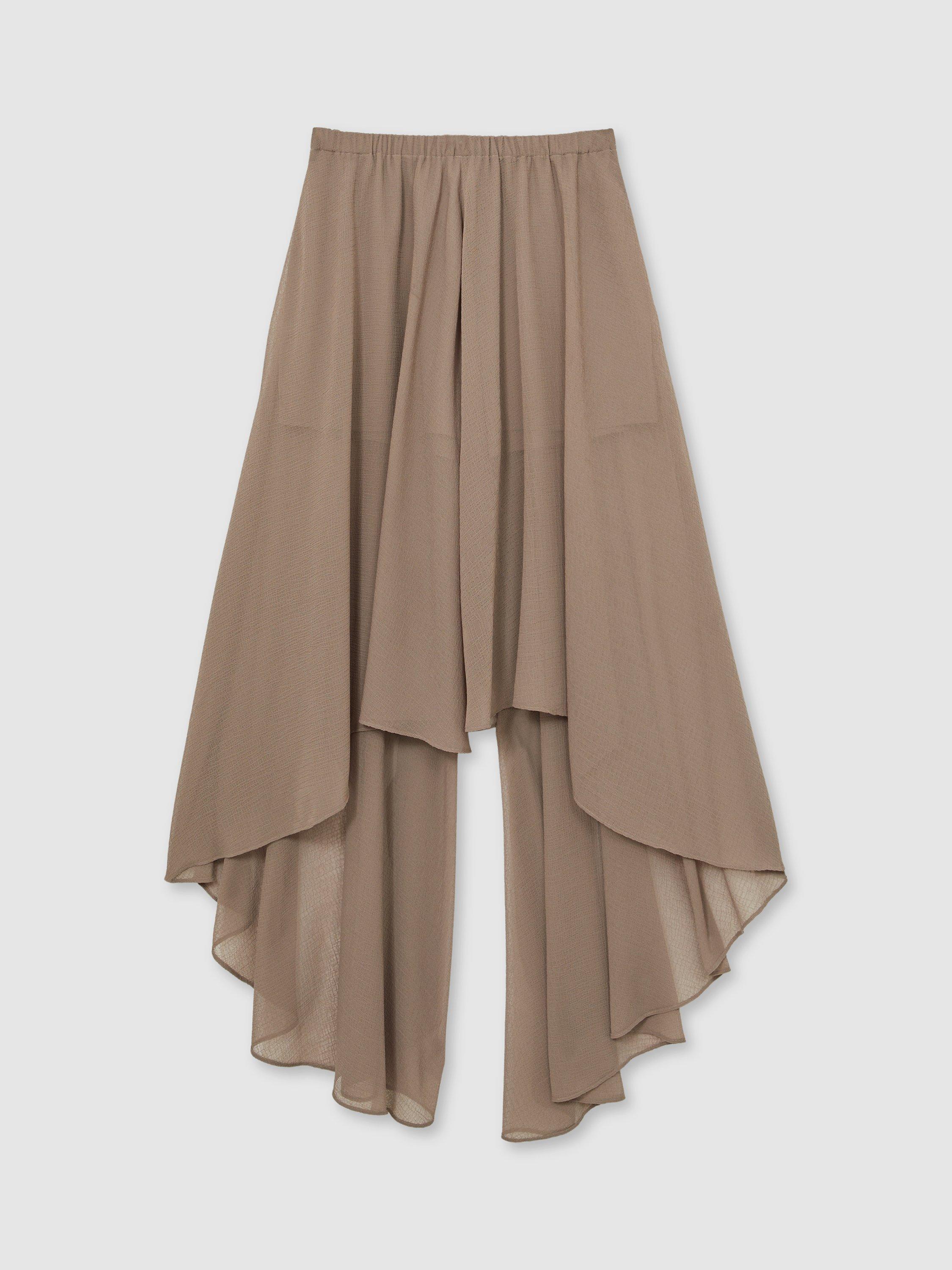 Product image 3 of 5, which shows Reiss Lucie Mini Shorts and Sheer Overlay, Mink Neutral, 6