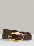 Reiss Drew Leather Belt, Chocolate