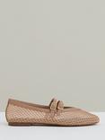 Reiss Elspeth Mary Jane Flat Shoes, Neutral