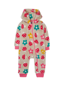 Frugi Baby Cosy Ted Snuggle Suit, Mushroom Field, Mushroom Field