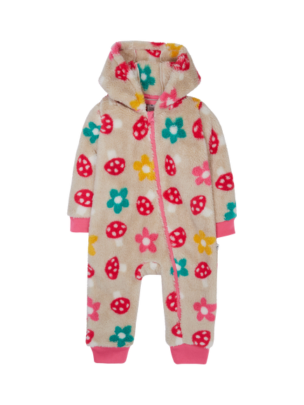 Frugi Baby Cosy Ted Snuggle Suit, Mushroom Field, Mushroom Field