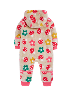Frugi Baby Cosy Ted Snuggle Suit, Mushroom Field - view 2, Mushroom Field
