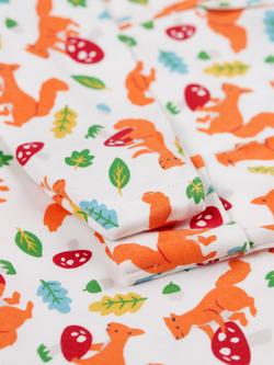 Frugi Kids' Cotton Kimono Zip Babygrow, Squirrel Friends - view 2, Squirrel Friends