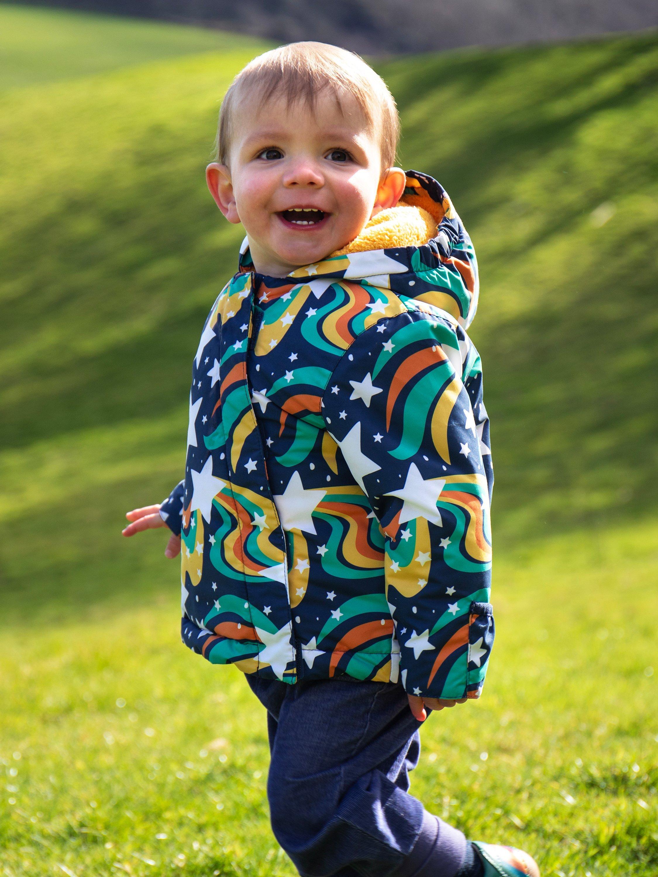 Product image 2 of 7, which shows Frugi Kids' 2-in-1 Rambler Pram Suit, Multi, 0-3 months
