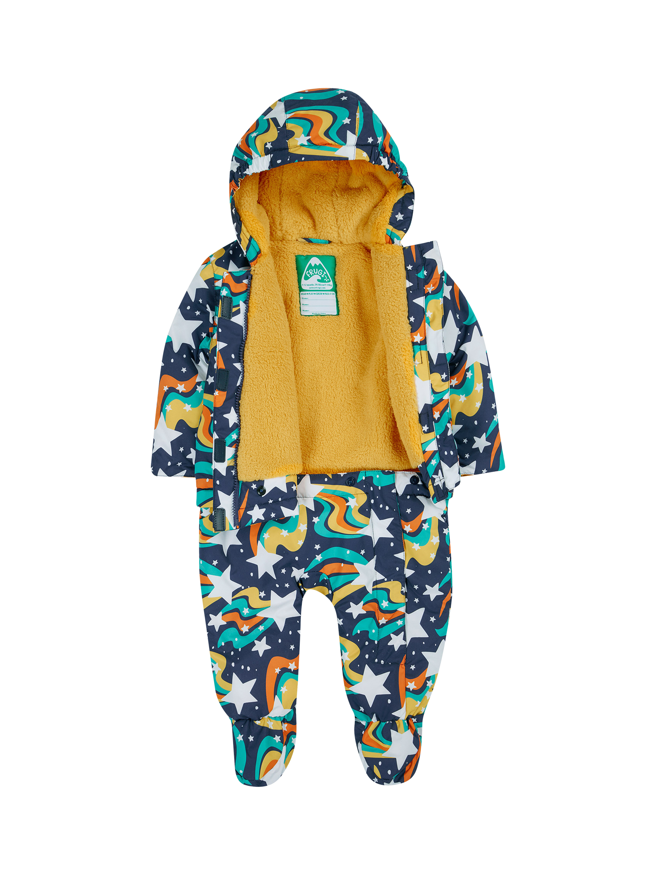 Product image 4 of 7, which shows Frugi Kids' 2-in-1 Rambler Pram Suit, Multi, 0-3 months