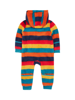 Frugi Baby Cosy Ted Snuggle Suit, Autumn Stripe - view 2, Autumn Stripe