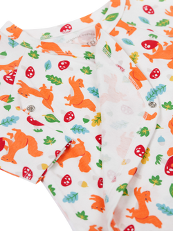 Frugi Baby Squirrel Wrap Bodysuits, Pack of 2, Squirrel Play/White - view 2, Squirrel Play/White