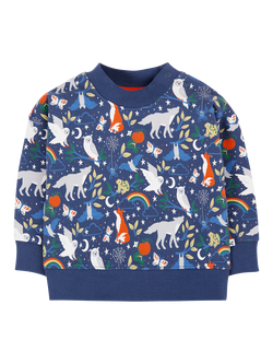 Frugi Kids' Mawnan Cotton Printed Sweatshirt, Wild Spooks, Wild Spooks