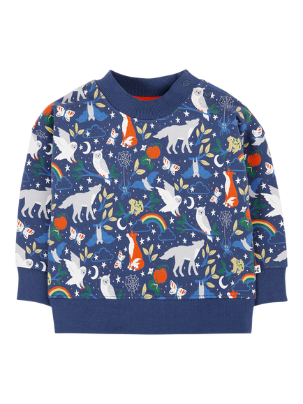 Frugi Kids' Mawnan Cotton Printed Sweatshirt, Wild Spooks, Wild Spooks