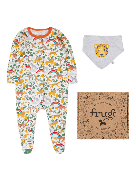 Frugi Baby Cotton Babygrow Gift Set, Into The Wild, Into The Wild