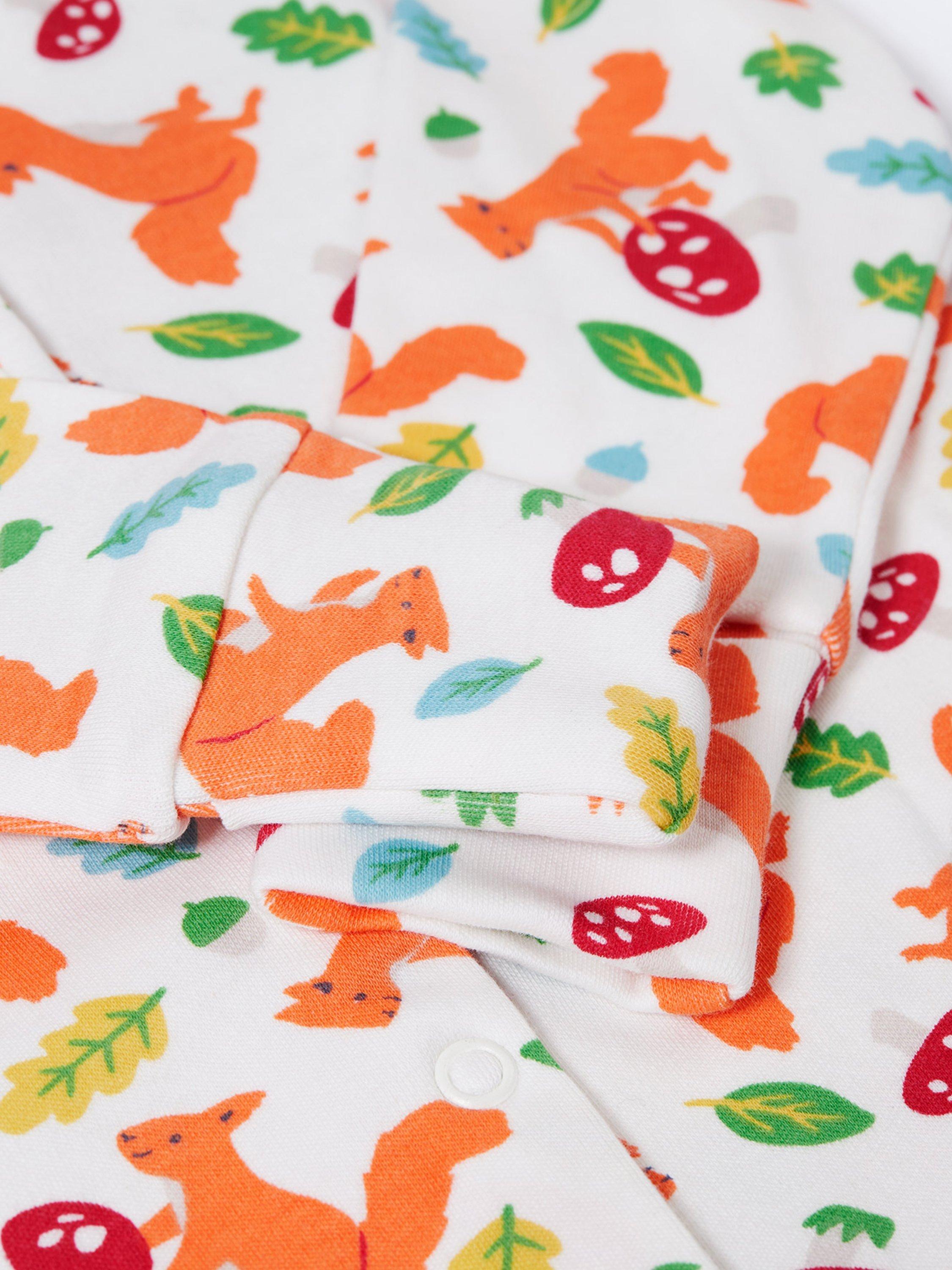 Product image 5 of 5, which shows Frugi Baby Scrumptious Babygrow & Cardigan Set, Squirrel Friends, 0-3 months