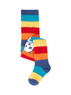 Fruigi Baby Cotton Blend Toasty Tights, Rainbow Stripe/Panda, Rainbow Stripe/Panda