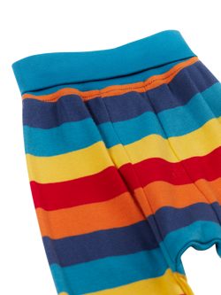 Frugi Baby Parsnip Organic Cotton Rainbow Joggers - view 2, Big Rainbow Stripe