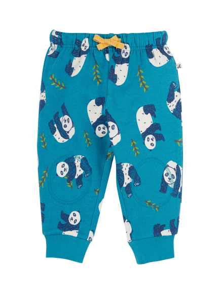 Frugi Kids' Cotton Drawstring Snuggle Joggers, Panda Pals, Panda Pals