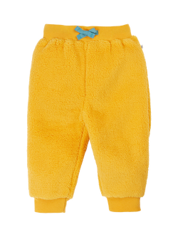 Frugi Baby Teddy Fleece Trousers, Gold, Gold