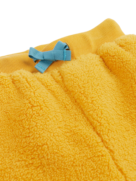Frugi Baby Teddy Fleece Trousers, Gold - view 2, Gold